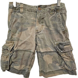 Y2K Abercrombie Cargo Shorts Boys 10 Camo Rugged Kidcore Streetwear Utility